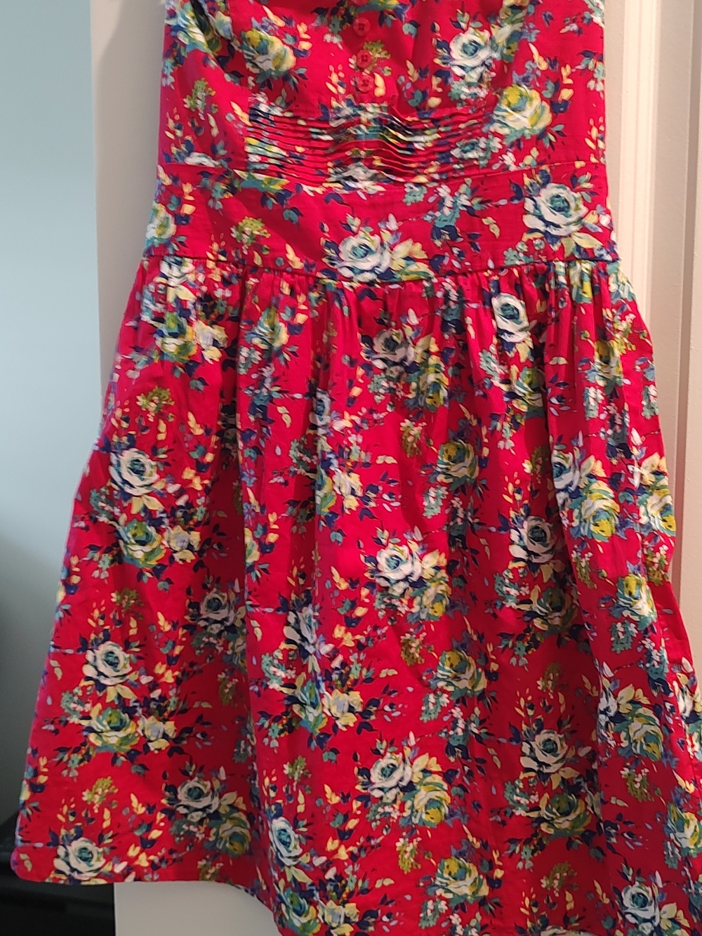 BeBop Red Floral Skater Skirt